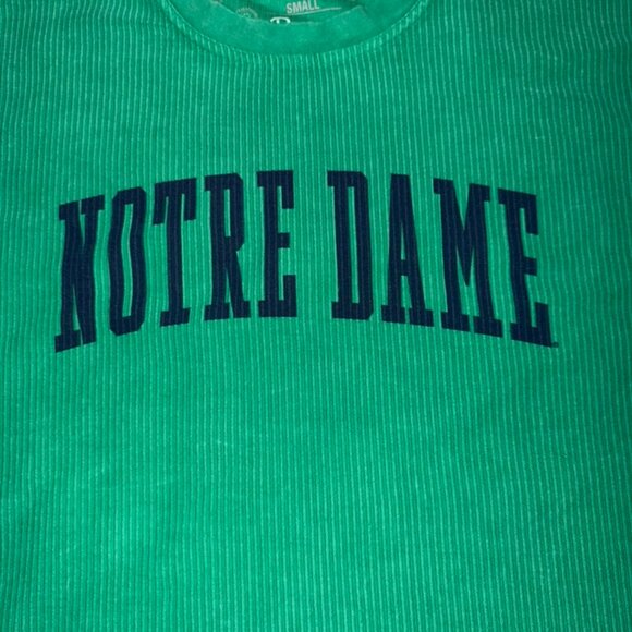 Women's Pressbox Green Notre Dame Fighting Irish Comfy Cord Sweatshirt - Picture 2 of 9